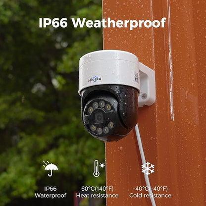 【12’’ Monitor + Human Tracking】 Hiseeu 4K PoE Security Camera System, 6Pcs 5MP PoE PTZ Security Cameras, All-in-One Monitor, 2-Way Audio, Remote Access, 8MP 16 Channel PoE NVR, Home CCTV Surveillance