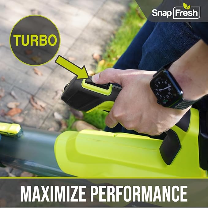 SnapFresh Cordless Leaf Blower - 550CFM Brushless Electric Leaf Blower with 4.0 Ah Battery and Fast Charger - Lightweight 20V Yard and Garden Blower for Lawn Care…