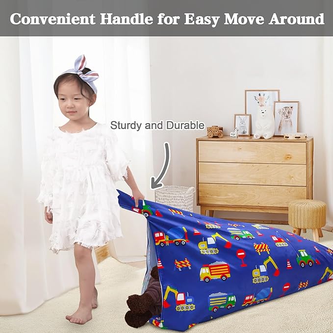 Jorbest Stuffed Animal Bean Bag Storage, Cute Excavator Stuffed Animal Storage Bean Bag Chair Cover for Kids and Adults, Luxury Velvet Bean Bag Covers Only without Filling, (200L/52 Gal)