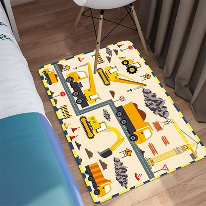 Construction Play Mat Car Rug Play Mat Construction Rugs for Boys Room Car Rug for Boys Room Construction Decor for Boys Room Playroom Rug for Livingroom 2'×3'