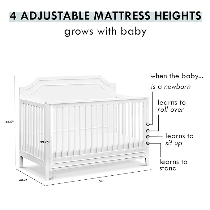 DaVinci Chloe Regency 4-in-1 Convertible Crib in White Greenguard Gold Certified