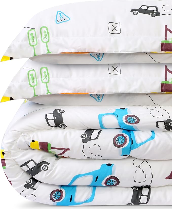 Utopia Bedding All Season Car Comforter Set with 2 Pillow Cases, 3 Piece Soft Brushed Microfiber Kids Bedding Set for Boys/Girls, Machine Washable (Twin)