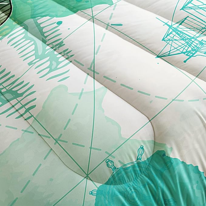 CVHOUSE Sea Turtle Bedding Set,Sea Turtle Comforter Queen,Ocean Bohemia Comforter Set for Boys Kids Girls,Ocean Quilt Set with 1 Comforter and 2 Pillow Cases