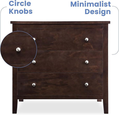 Delta Children Campbell 3 Drawer Dresser, Walnut Espresso