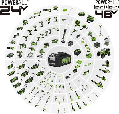 Greenworks 24V Axial Leaf Blower (100 MPH / 330 CFM), 2Ah Battery and Charger Included