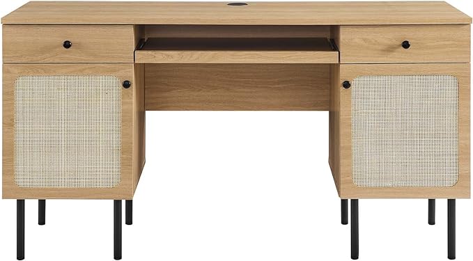 Modway Chaucer Modern Wood Grain Computer Office Desk, Oak