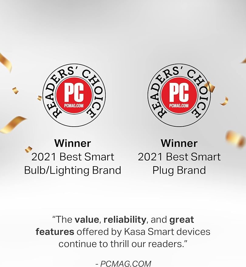 Kasa Smart Light Bulbs, Full Color Changing Dimmable Smart WiFi Bulbs Compatible with Alexa and Google Home, A19, 60 W 800 Lumens,2.4Ghz only, No Hub Required, 2-Pack (KL125P2), Multicolor