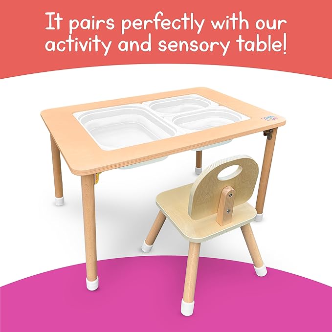 7 Days of Play Set of 2 Wooden Kids Chairs for Home, Classroom, Preschool, Daycare, Playrooms (Ages 2+)