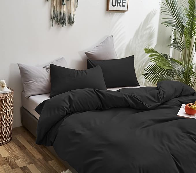 Black Comforter Set Cal King Plain Black Bedding Set Pure Black Bedding Soft Durable Quilt Set Men Lightweight Solid Black Blanket Women Breathable True Black Bed Comforter Set