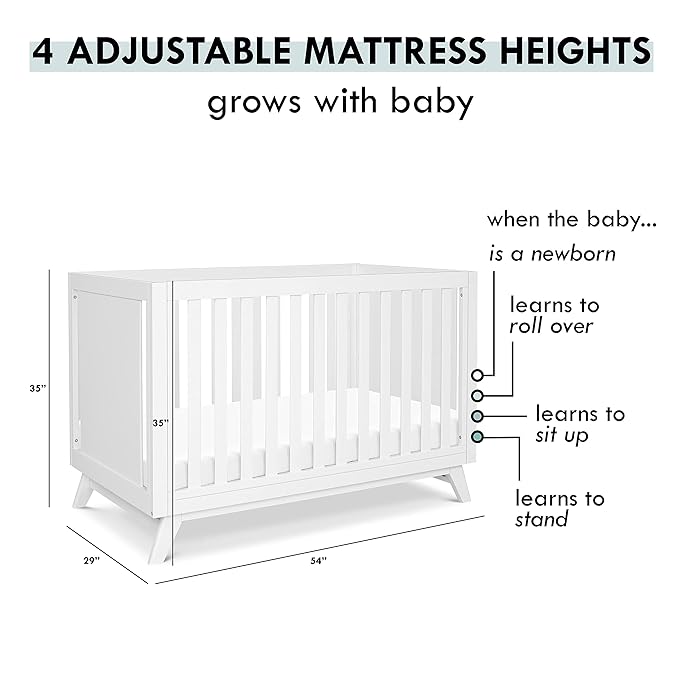 DaVinci Otto 3-in-1 Convertible Crib in White, Greenguard Gold Certified