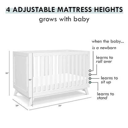 DaVinci Otto 3-in-1 Convertible Crib in White, Greenguard Gold Certified