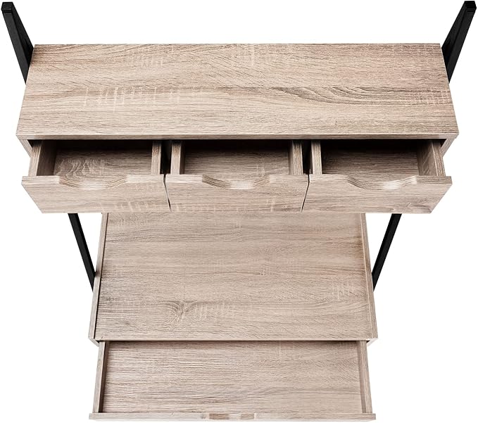 Monarch Specialties 7332 Computer Desk, Home Office, Laptop, Leaning, Storage Drawers, 32" L, Work, Metal, Laminate, Brown, Black, Contemporary, Modern Desk-32 L Dark Taupe, 31.5" L x 19" W x 61.25" H