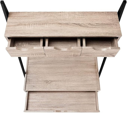 Monarch Specialties 7332 Computer Desk, Home Office, Laptop, Leaning, Storage Drawers, 32" L, Work, Metal, Laminate, Brown, Black, Contemporary, Modern Desk-32 L Dark Taupe, 31.5" L x 19" W x 61.25" H