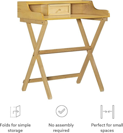 Linon Mable Folding Desk, Natural