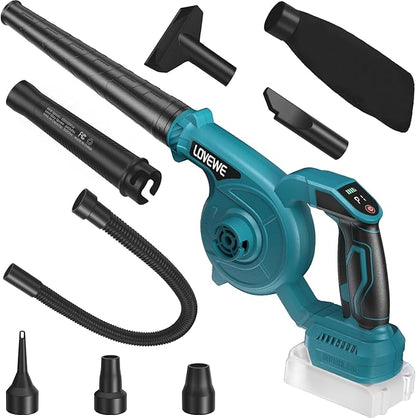 Cordless Leaf Blower, 150Mph 3 Speed Mode Handheld Electric Leaf Blowers 2-in-1 Lightweight Mini Cordless Leaf Vacuum with Brushless Motor for 18-21V Battery(Battery Not Included)
