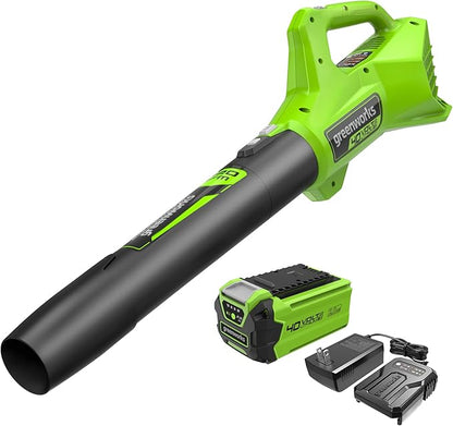 Greenworks 40V (100 MPH / 350 CFM) Cordless Axial Leaf Blower, 2.0Ah Battery and Charger Included