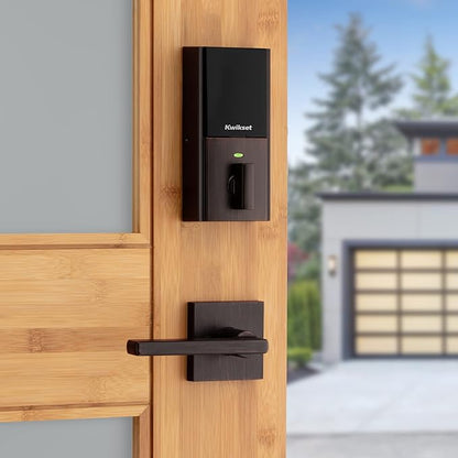Kwikset Home Connect 620 Smart Lock Deadbolt with Z-Wave Technology, Works with Ring Alarm, Samsung Smartthings and More, Z-Wave Hub Required, Contemporary Design in Venetian Bronze