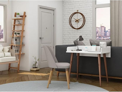 Manhattan Comfort Hampton Mid Century Modern Home Office Computer Desk Table, 35.43, White