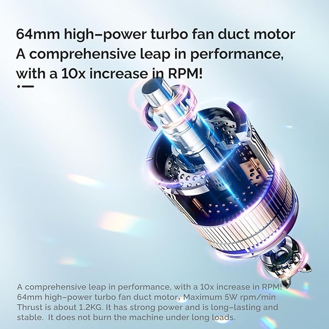 Oversize Car Dryer Air Blower Turbo Fan, Instantaneous Thrust 1.20KG/S, 4 Speeds, 4000mAh, 64MM Super Electric Cordless Leaf Blower for Patio Cleaning, Lawn Careand Car Drying