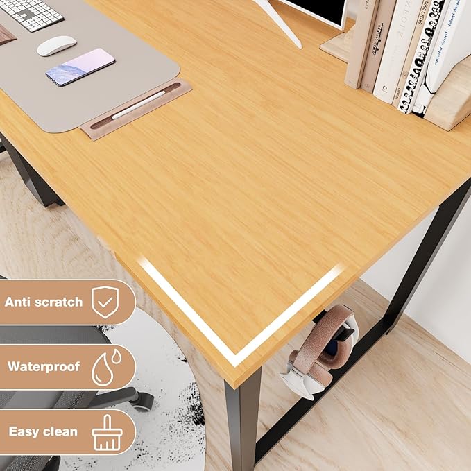 DUMOS 32 Inch Office Small Computer Desk Modern Simple Style Writing Study Work Table for Home Bedroom - Wood