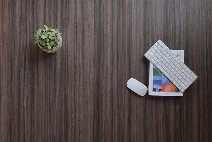 Kaboon Universal Tabletop 47.25"x30", Solid One-Piece Melamine Table Top, Double Desk L-Desk DIY, Home and Office,Eucalyptus/Dark Walnut