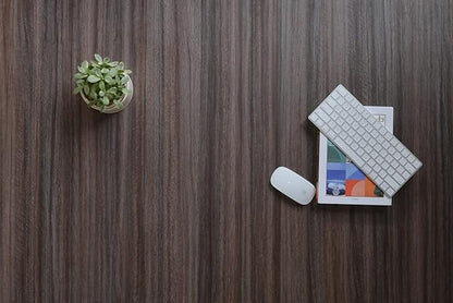Kaboon Universal Tabletop 47.25"x30", Solid One-Piece Melamine Table Top, Double Desk L-Desk DIY, Home and Office,Eucalyptus/Dark Walnut