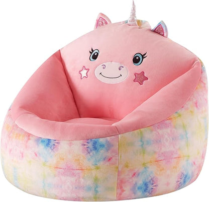 Heritage Kids Micromink Squishy Bean Bag Chair for Kids Ages 3+, Figural Unicorn