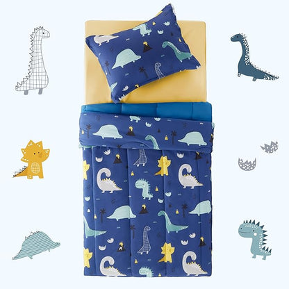 SLEEP ZONE Kids Bedding Full/Queen Comforter Set - Cute Printed for Boys, Girls, Teens, Super Soft, Fade Resistant, Dino Family, Full/Queen