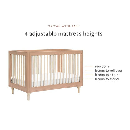 Babyletto Lolly 3-in-1 Convertible Crib with Toddler Bed Conversion Kit in Canyon/Washed Natural, Greenguard Gold Certified