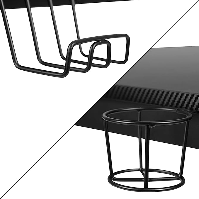 Flash Furniture Duncan Gaming Desk 45.25" x 29" Computer Table Gamer Workstation with Headphone Holder and 2 Cable Management Holes, Set of 1,Black