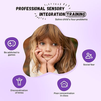 Kids Swivel Chair, Seat and Spinning Chair, Body Coordination Training Chair, Purple Petal Non Slip Sensory Toys 360° Spinning Chair for Autistic Kids Aged 3+, Improving Toddler's Physical Fitness