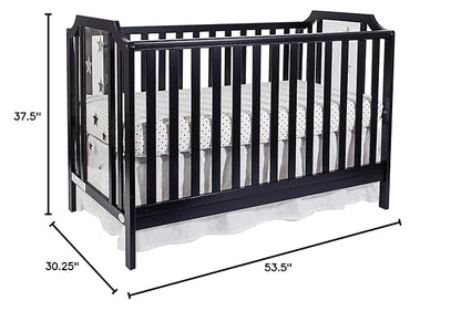 Suite Bebe Celeste 3 in 1 Convertible Island Crib Wood and Acrylic, Black