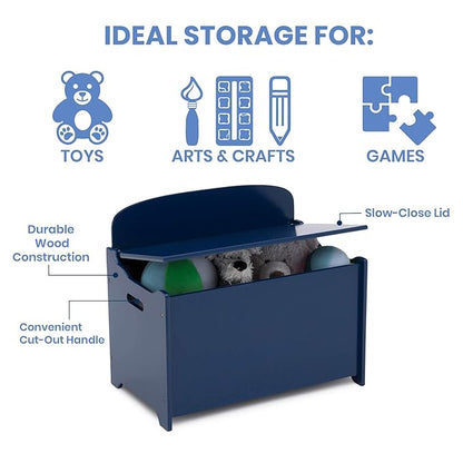 Delta Children MySize Deluxe Toy Box, Deep Blue