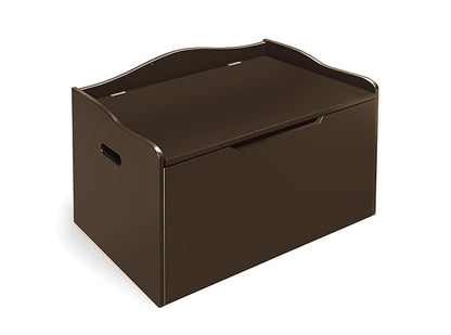 Badger Basket Kid's Wooden Toy Box and Storage Bench Seat with Safety Hinge - Espresso