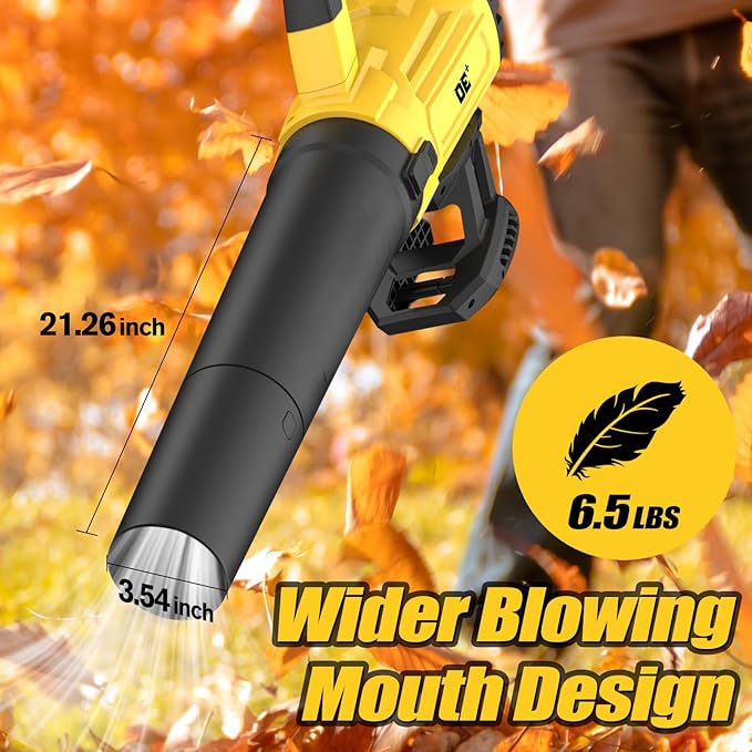 Cordless Leaf Blower for Dewalt 20V Battery, 26000RPM, 400CFM Portable Handheld Leaf Blower for Blowing SnowLeaves, Adjustable Speeds & lightweight for Yard,Patio,Factory(Battery Not Included)