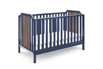 Suite Bebe Brees Convertible Island Crib in Midnight Blue and Vintage Walnut, 53.5x37.5x30.5 Inch (Pack of 1)