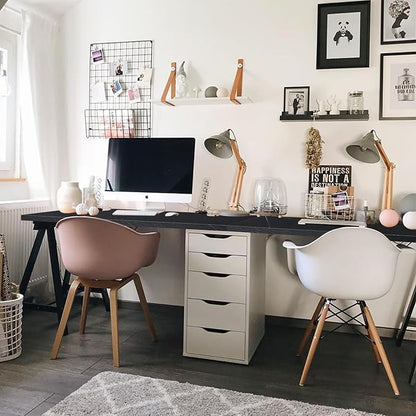 Kaboon Universal Tabletop 59.1"x23.62", Solid One-Piece Melamine Table Top, Double Desk L-Desk DIY, Home and Office Countertop, Cloud Atlas/Black Marble