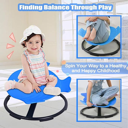 Kids Swivel Chair Sensory,Autism Chairs for Kids,Sensory Spinning Chair for Kids Autism,Toddler Coordination Sensory Products for Ages 3 Years and UP,Gifts for Kids with Autism (Blue)