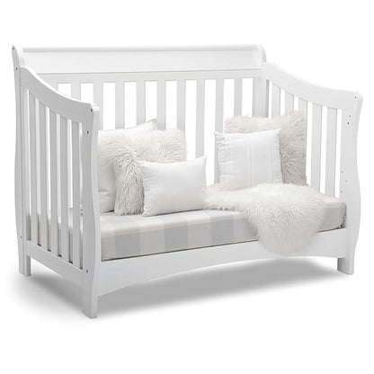 Delta Children Bentley S Series 4-in-1 Convertible Baby Crib, White