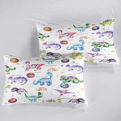 CVHOUSE Dinosaur Bedding Set,Dinosaur Comforter,Dinosaur Comforter Set King,Microfiber Quilt Set with 1 Comforter and 2 Pillow Cases- 3 Piece