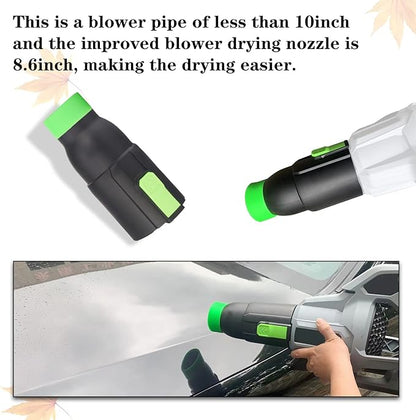 Car Drying Nozzle for EGO Leaf Blower, for Replace Blower 530, 575, 580,615, 650, 765, Bare Car Drying (8" Long) & Green Protective Silicone Band
