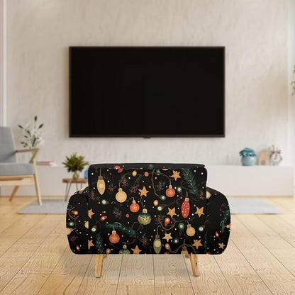 FKELYI Christmas Lights Sofa Furniture Protector with Elastic Bottom Easy Going Stretch Sofa Slipcover for Indoor Non-Slip Sofa Couch Cover M