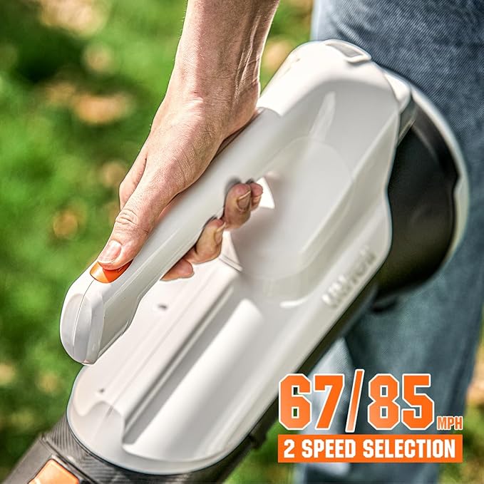 Litheli 20V Leaf Blower Cordless 2.0 Ah Battery Powered, 355CFM/85MPH & 2 Speed Levels, Handheld Electric Blowers for Lawn Care, Patio, Snow, Dust, Blowing Leaves
