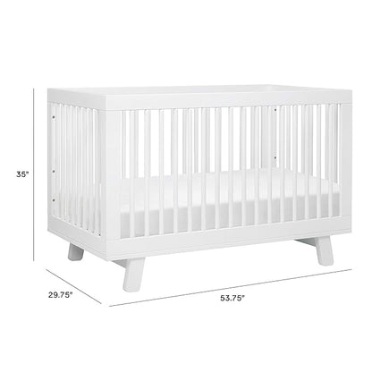 Babyletto Hudson 3-in-1 Convertible Crib with Toddler Bed Conversion Kit in White, Greenguard Gold Certified , 53.75x29.75x35 Inch (Pack of 1)