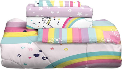 Franco Kids Bedding Super Soft Comforter and Sheet Set, 4 Piece Twin Size, Peppa Pig