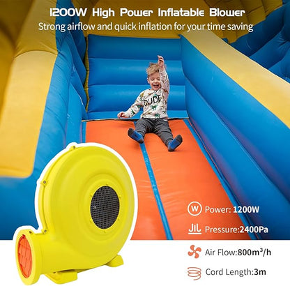 Inflatable Blower,1200W 1.5 HP Inflatable Bouncer Blower,Air Blower for Inflatables,Commercial Bounce House Blower for Bounce House,Inflatable Figures Outdoor Christmas Decorations