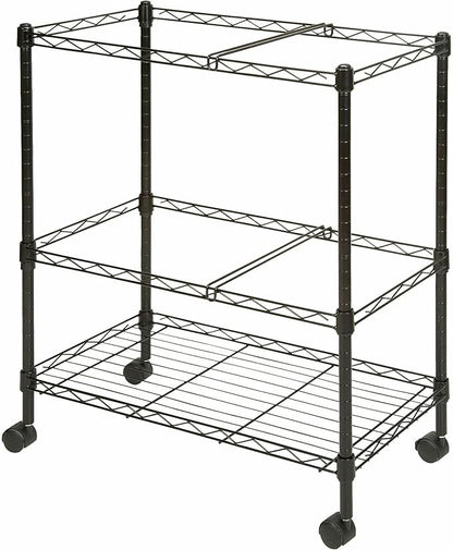 Lorell® Mobile Wire File Cart, 2-Tier, Black