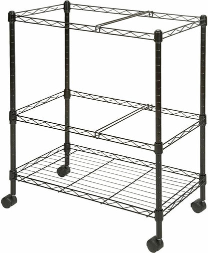 Lorell® Mobile Wire File Cart, 2-Tier, Black