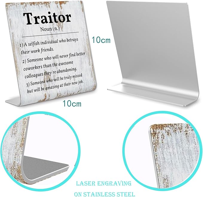 Coworker Leaving Traitor Gifts Sarcastic Farewell Gifts for Coworkers Work Bestie Gifts Going Away Gift for Coworkers Woman Good Luck Gifts for Coworkers Leaving Colleague Farewell Signs Gift LD7