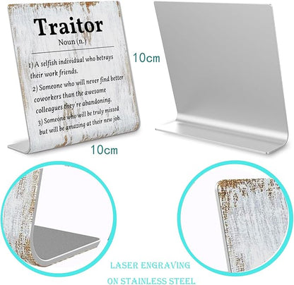 Coworker Leaving Traitor Gifts Sarcastic Farewell Gifts for Coworkers Work Bestie Gifts Going Away Gift for Coworkers Woman Good Luck Gifts for Coworkers Leaving Colleague Farewell Signs Gift LD7